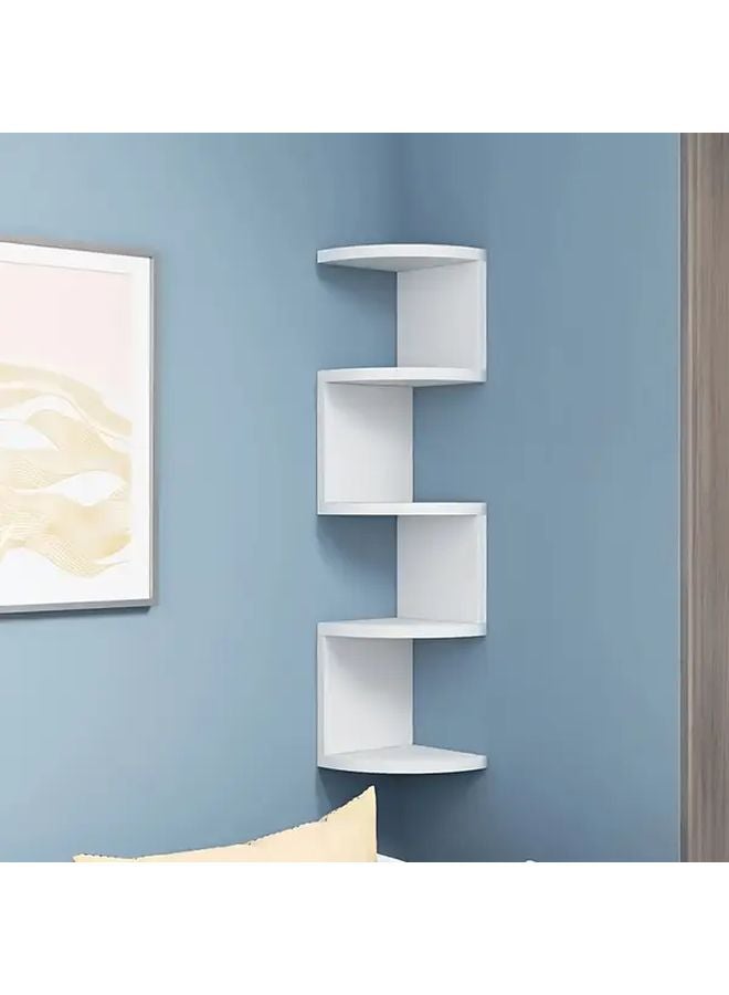 Black Thickened Five Tier Corner Floating Shelf No Drill Triangle Design - Image 2